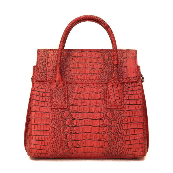 Raviani croco Pattern Embossed Cowhide Genuine Leather w/ Shoulder