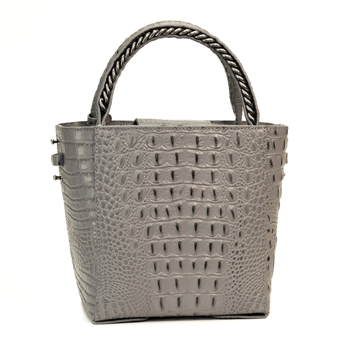 Raviani Croco Pattern Embossed Cowhide Genuine Leather w/ Shoulder