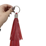 Long Fringe Keychain- Red