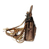16329- Brown Fringe Leather Mini Satchel