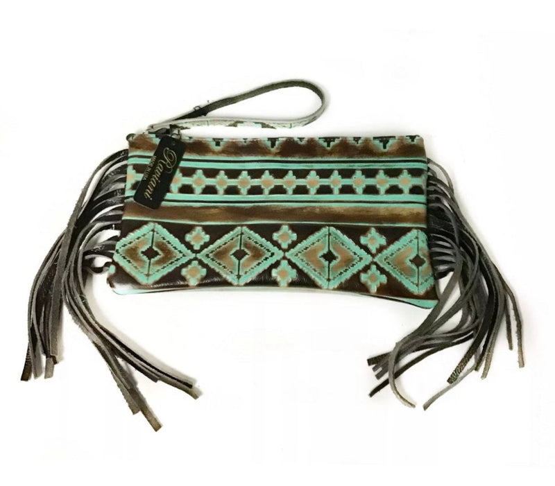 5010- Turquoise/Brown Navajo Wristlet
